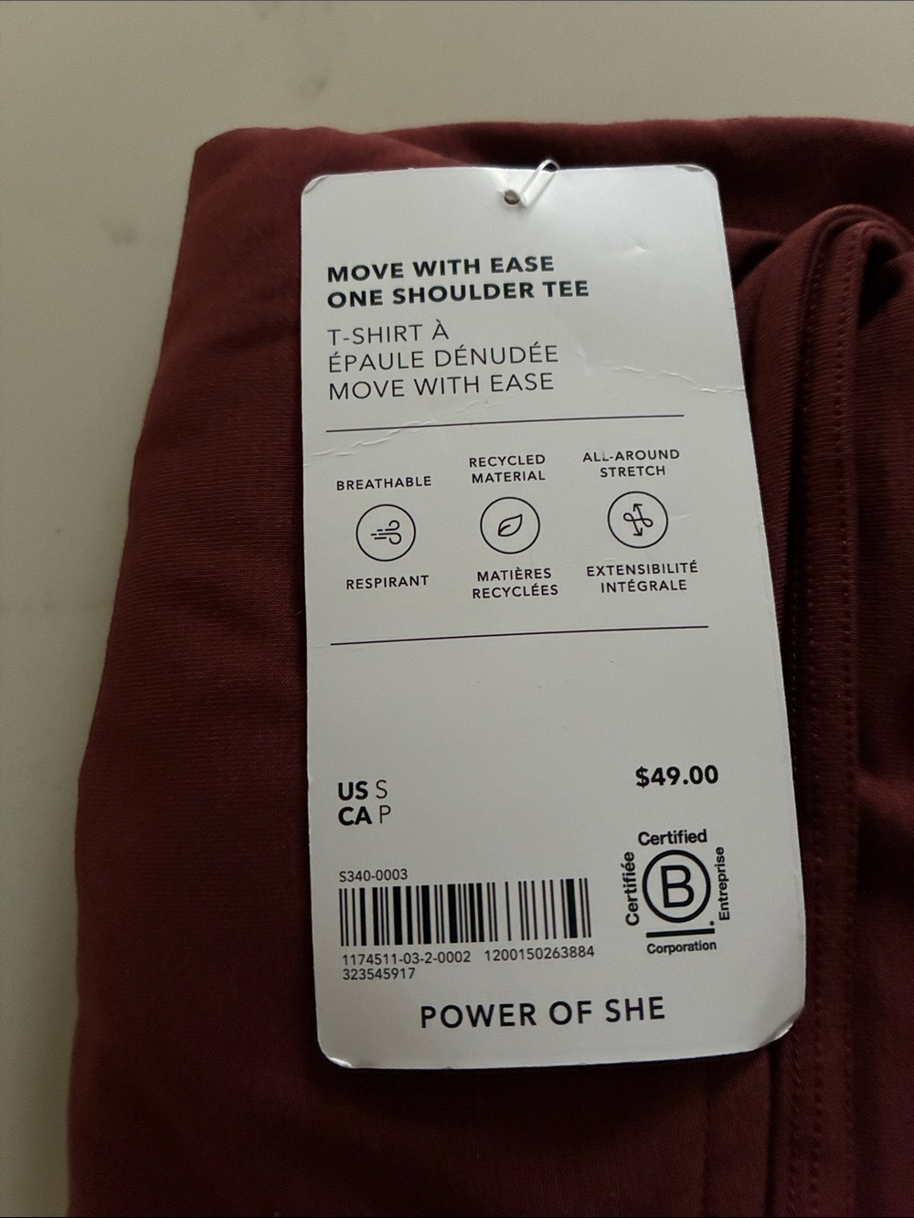 Athleta One-Shoulder Tee in CINNAMON - Picture 3 of 3